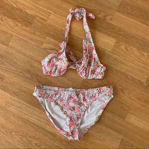 J. Crew Neon Floral Bikini